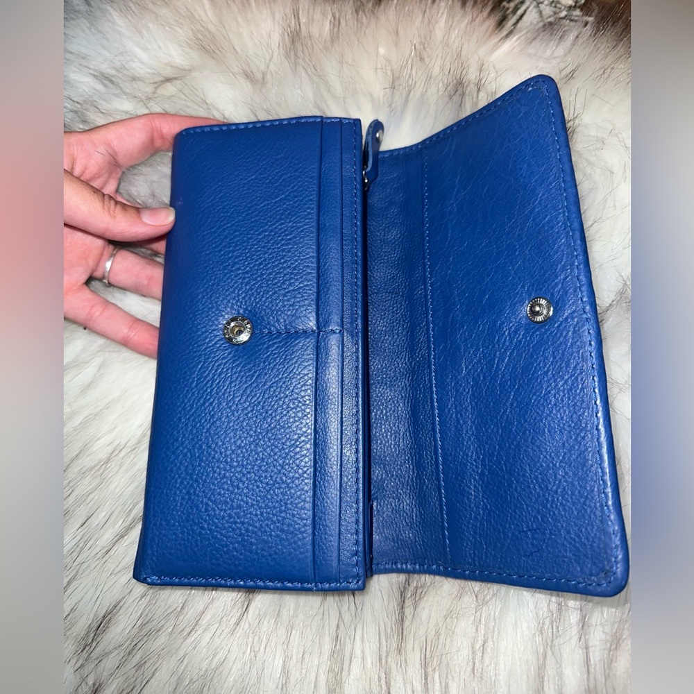 NWOT Artisans In India 100% Genuine Blue Multi Leather Woven Trifold Wallet - Picture 6 of 16